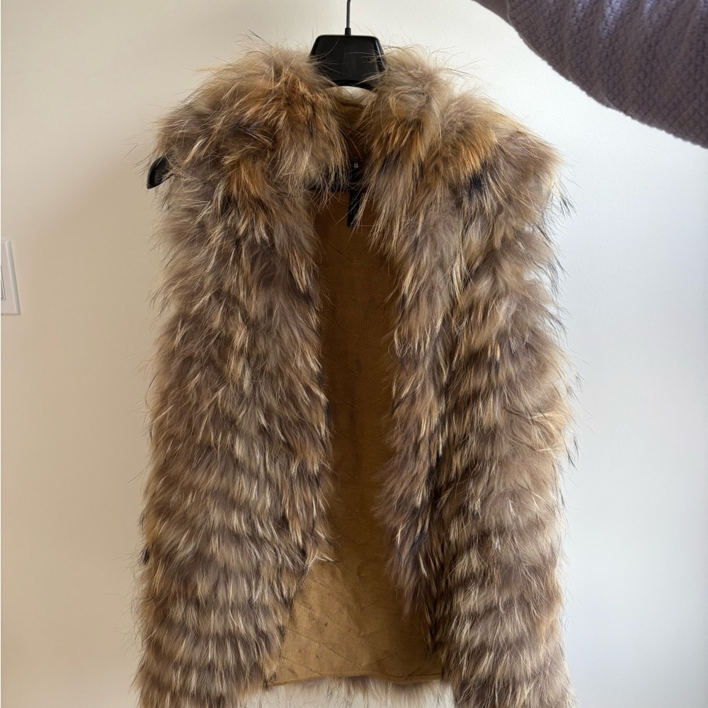 Fur Vest in Brown and Tan